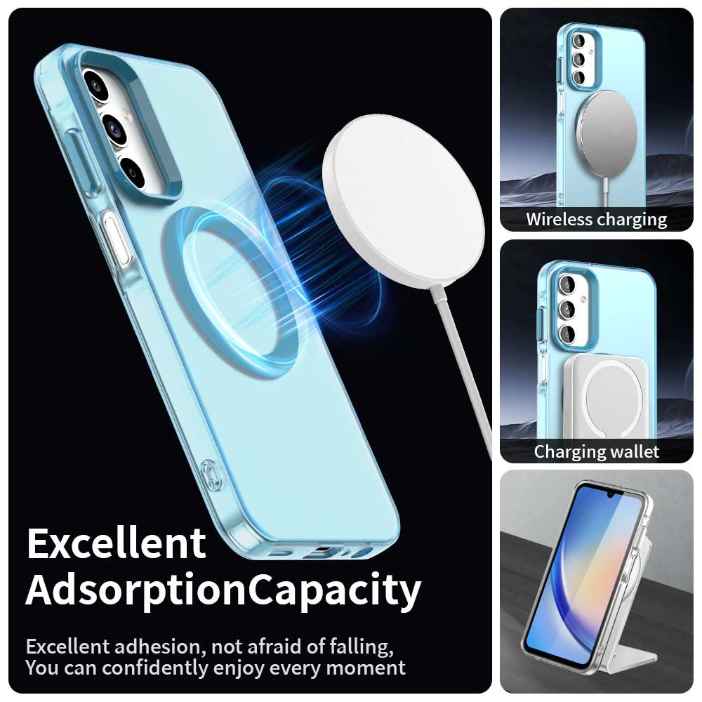 Husa MagSafe pentru Samsung Galaxy A55 5G A556, Techsuit, CandyCase, Albastra