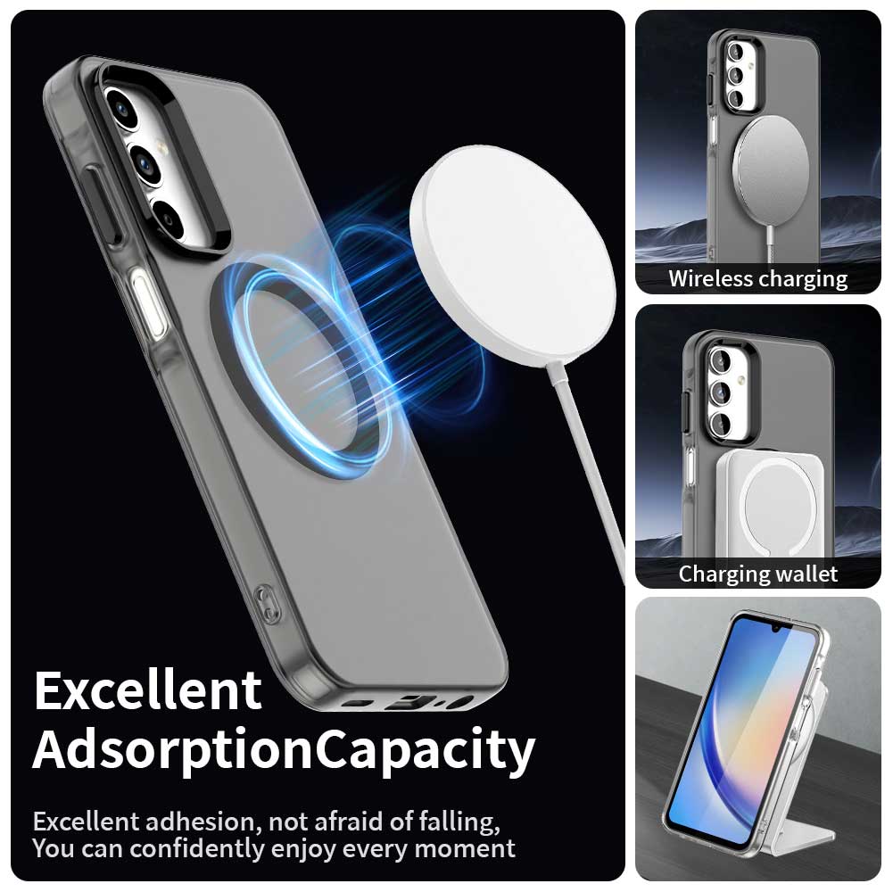 Husa MagSafe pentru Samsung Galaxy A55 5G A556, Techsuit, CandyCase, Neagra