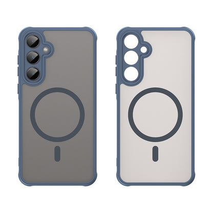 Husa MagSafe pentru Samsung Galaxy A55 5G A556, Techsuit, HaloFrost II, Bleumarin