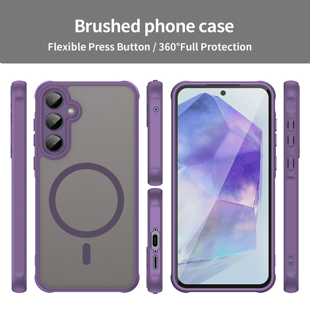 Husa MagSafe pentru Samsung Galaxy A55 5G A556, Techsuit, HaloFrost II, Mov