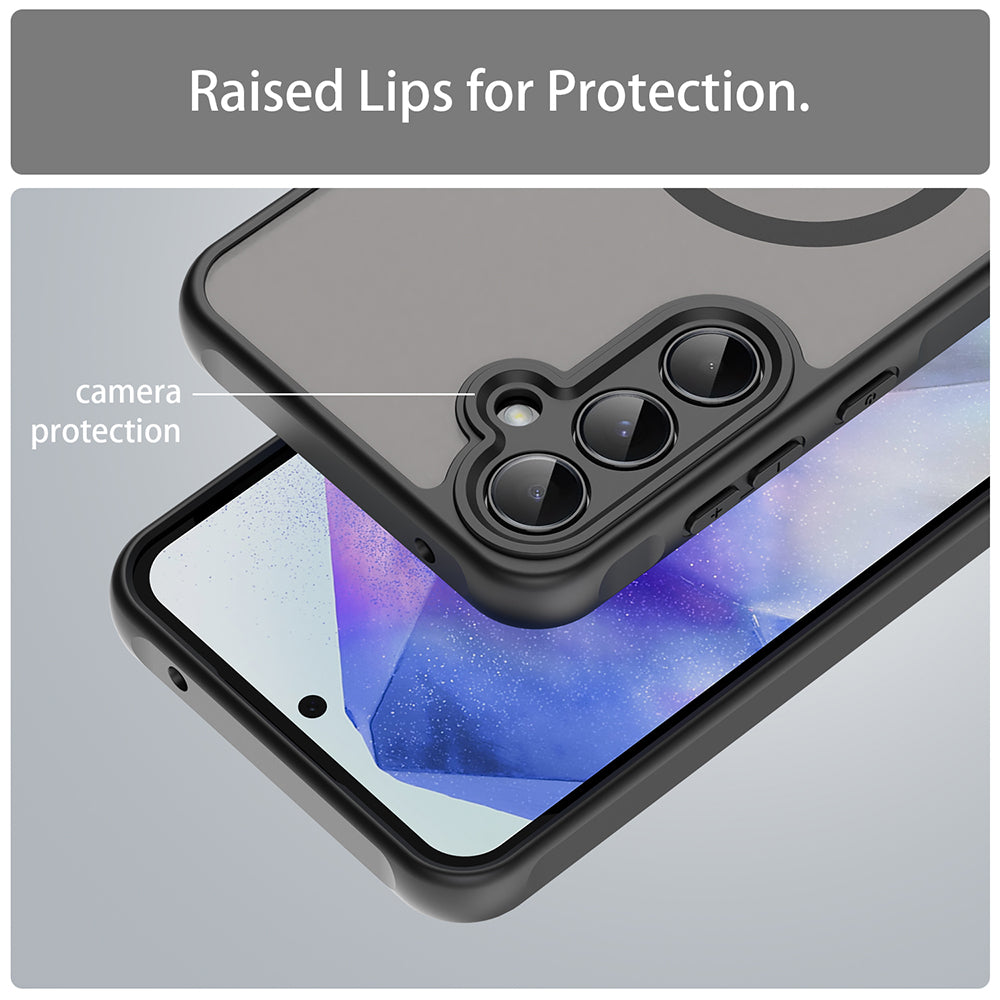 Husa MagSafe pentru Samsung Galaxy A55 5G A556, Techsuit, HaloFrost II, Neagra