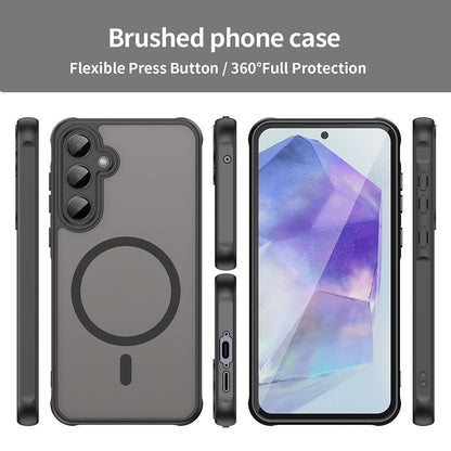 Husa MagSafe pentru Samsung Galaxy A55 5G A556, Techsuit, HaloFrost II, Neagra