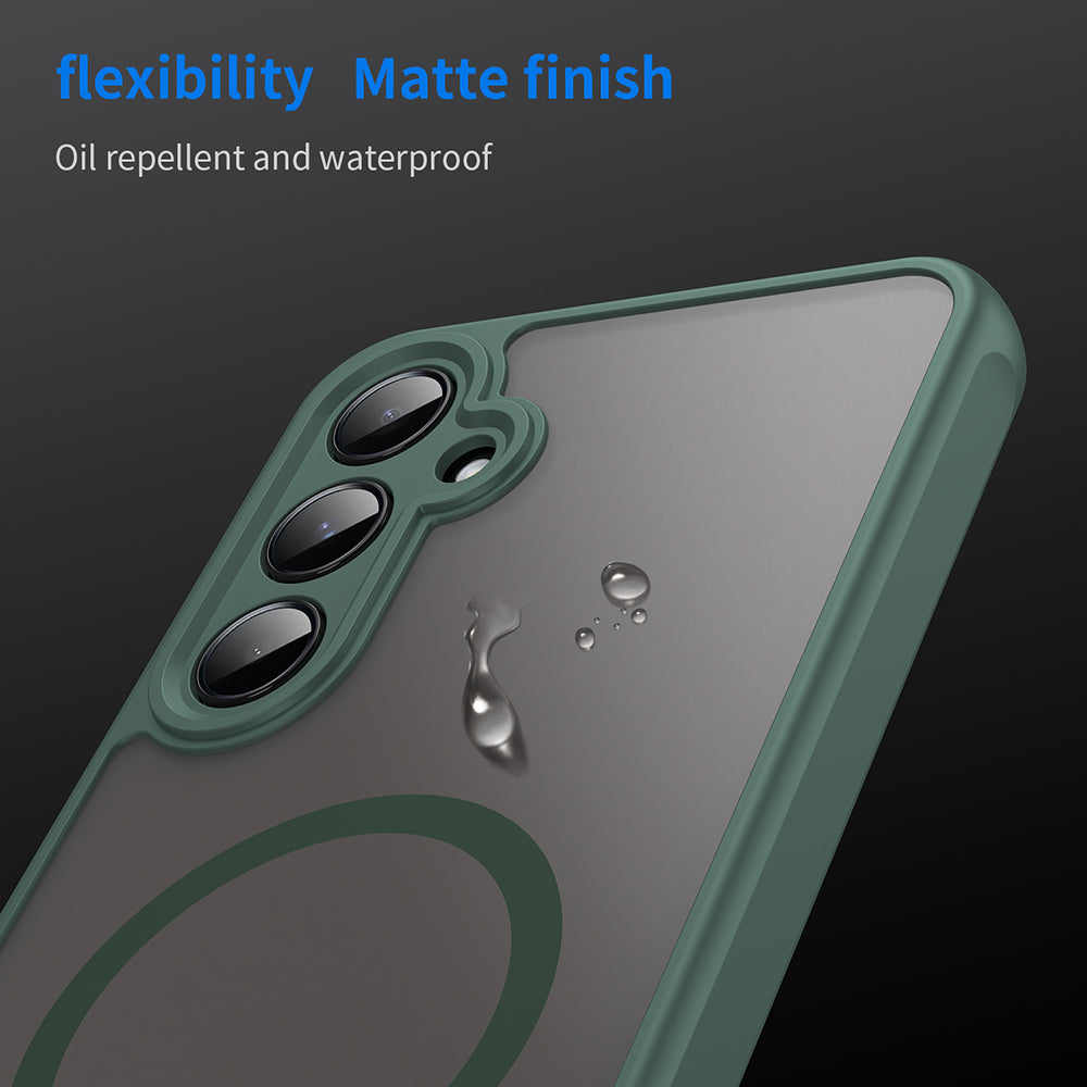 Husa MagSafe pentru Samsung Galaxy A55 5G A556, Techsuit, HaloFrost II, Verde