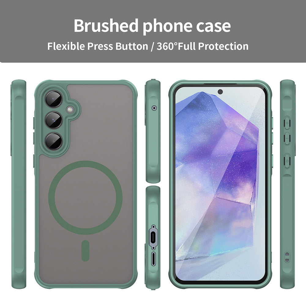 Husa MagSafe pentru Samsung Galaxy A55 5G A556, Techsuit, HaloFrost II, Verde