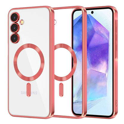 Husa MagSafe pentru Samsung Galaxy A55 5G A556, Techsuit, Luxury Crystal, Rosie