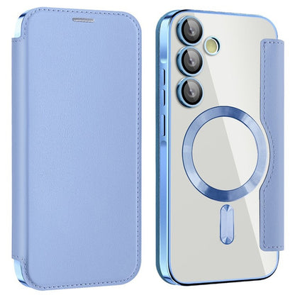Husa MagSafe pentru Samsung Galaxy A55 5G A556, Techsuit, SmartMag Book, Bleu