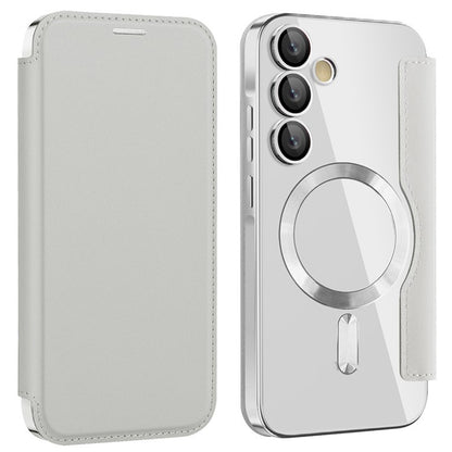 Husa MagSafe pentru Samsung Galaxy A55 5G A556, Techsuit, SmartMag Book, Gri