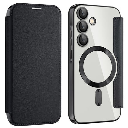 Husa MagSafe pentru Samsung Galaxy A55 5G A556, Techsuit, SmartMag Book, Neagra