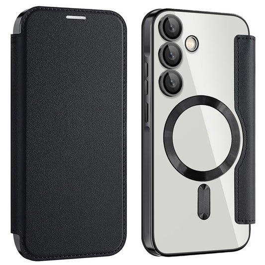 Husa MagSafe pentru Samsung Galaxy A55 5G A556, Techsuit, SmartMag Book, Neagra