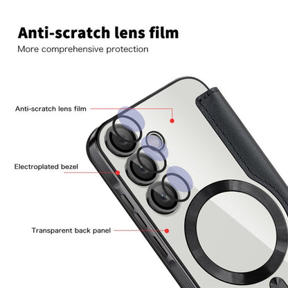 Husa MagSafe pentru Samsung Galaxy A55 5G A556, Techsuit, SmartMag Book, Neagra