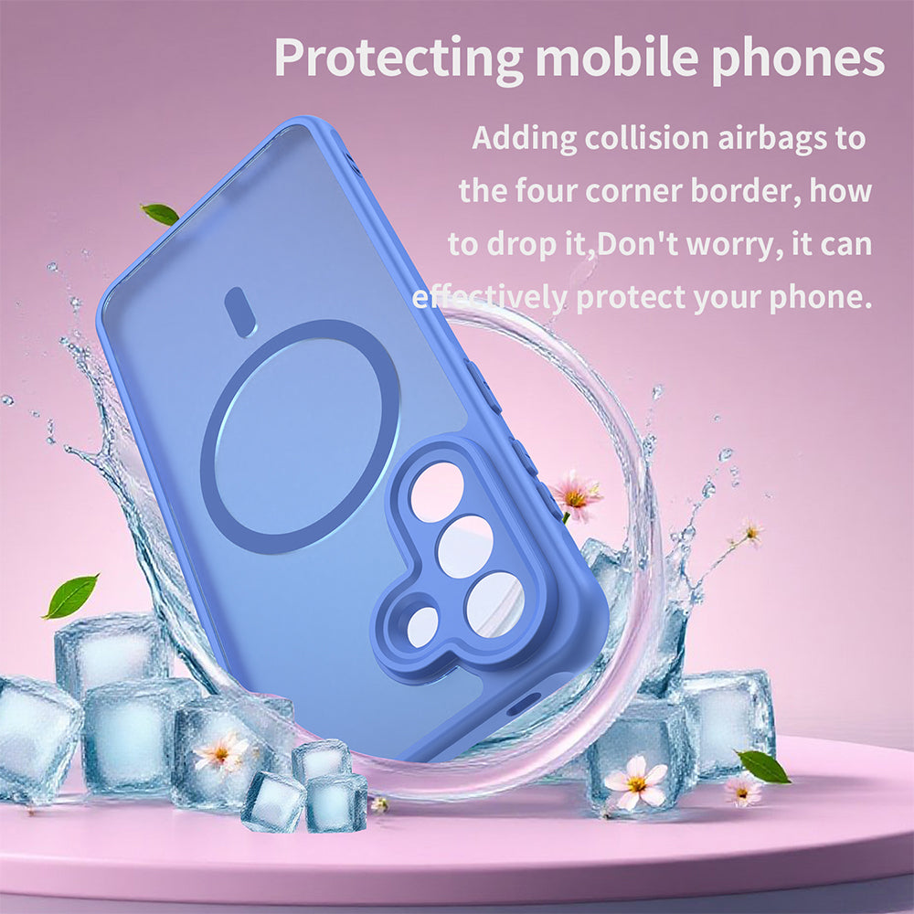 Husa MagSafe pentru Samsung Galaxy A56 A566, Techsuit, HaloFrost II, Albastra