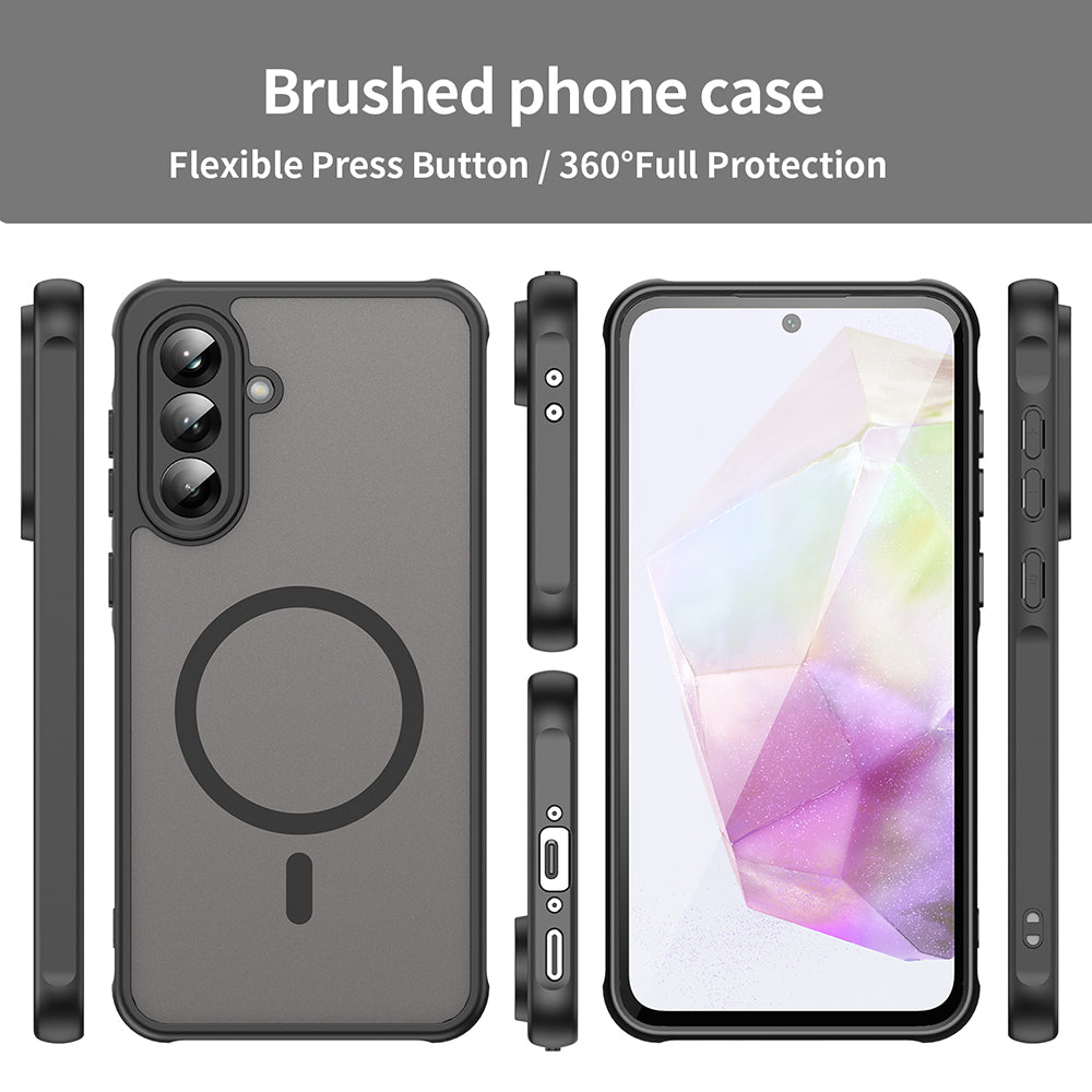 Husa MagSafe pentru Samsung Galaxy A56 A566, Techsuit, HaloFrost II, Neagra