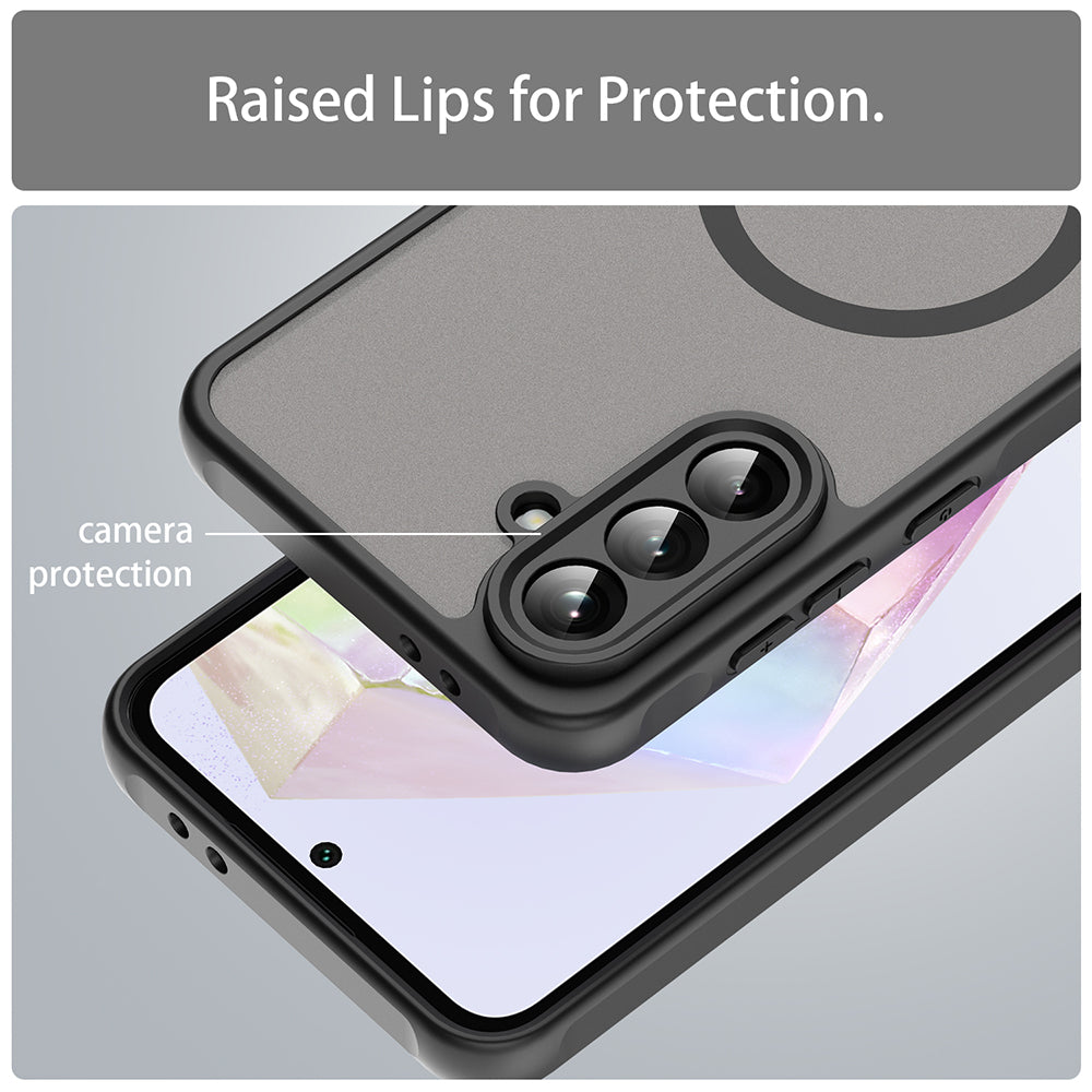 Husa MagSafe pentru Samsung Galaxy A56 A566, Techsuit, HaloFrost II, Neagra