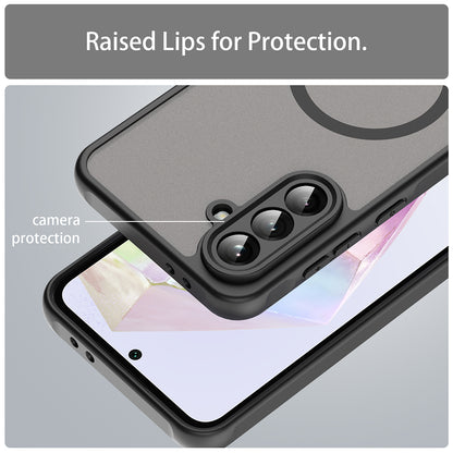 Husa MagSafe pentru Samsung Galaxy A56 A566, Techsuit, HaloFrost II, Neagra