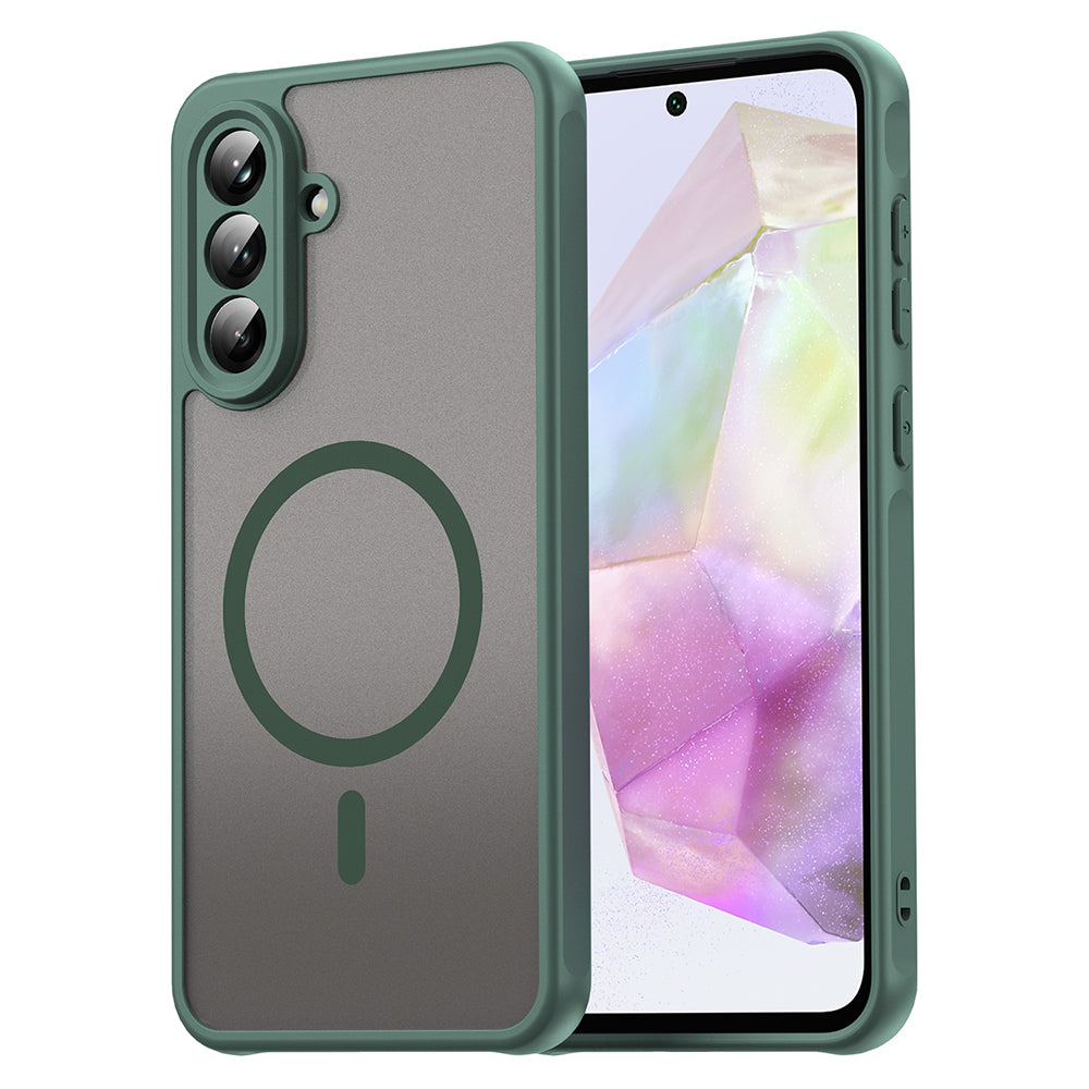 Husa MagSafe pentru Samsung Galaxy A56 A566, Techsuit, HaloFrost II, Verde