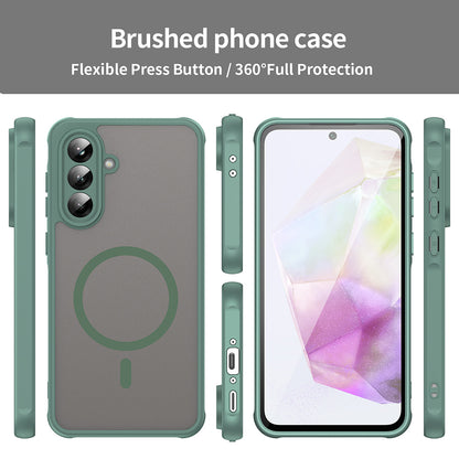 Husa MagSafe pentru Samsung Galaxy A56 A566, Techsuit, HaloFrost II, Verde