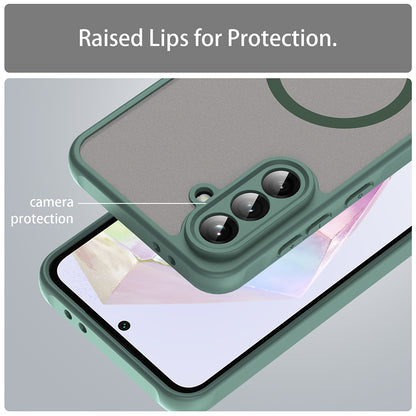 Husa MagSafe pentru Samsung Galaxy A56 A566, Techsuit, HaloFrost II, Verde