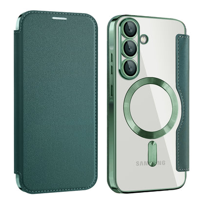Husa MagSafe pentru Samsung Galaxy A56 A566, Techsuit, SmartMag Book, Verde
