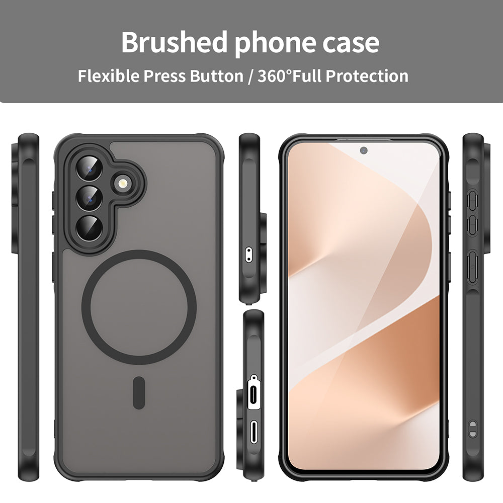 Husa MagSafe pentru Samsung Galaxy A57 5G, Techsuit, HaloFrost II, Neagra