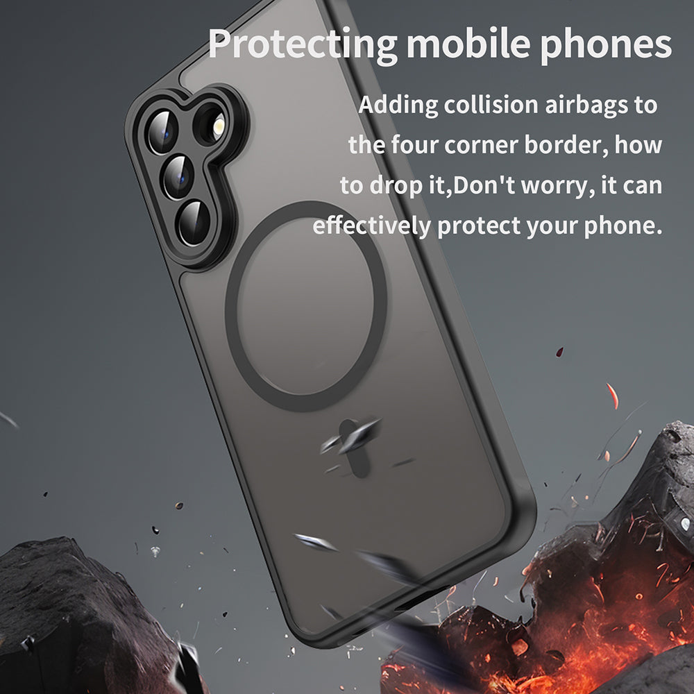 Husa MagSafe pentru Samsung Galaxy A57 5G, Techsuit, HaloFrost II, Neagra