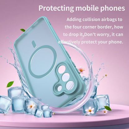 Husa MagSafe pentru Samsung Galaxy A57 5G, Techsuit, HaloFrost II, Verde Deschis