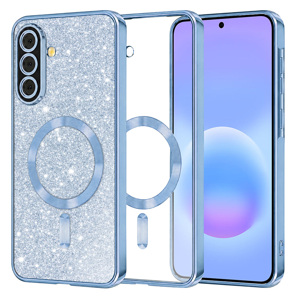 Husa MagSafe pentru Samsung Galaxy A57 5G, Techsuit, Luxury Glitter, Bleu