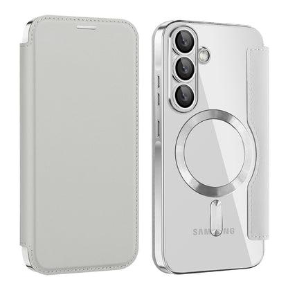Husa MagSafe pentru Samsung Galaxy A57 5G, Techsuit, SmartMag Book, Gri