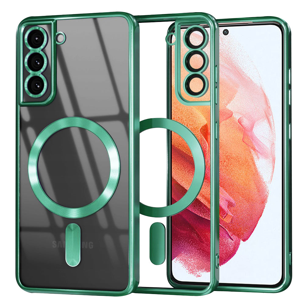 Husa MagSafe pentru Samsung Galaxy S21 5G G991, Techsuit, Luxury Crystal, Verde Deschis
