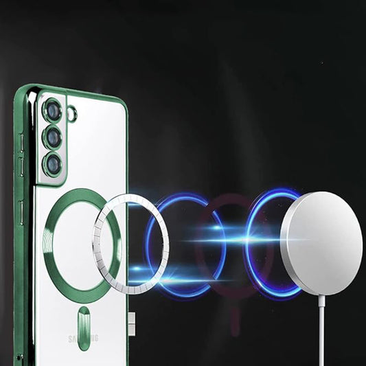 Husa MagSafe pentru Samsung Galaxy S22 5G S901, Techsuit, Luxury Crystal, Aurie