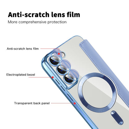 Husa MagSafe pentru Samsung Galaxy S22 5G S901, Techsuit, SmartMag Book, Bleu
