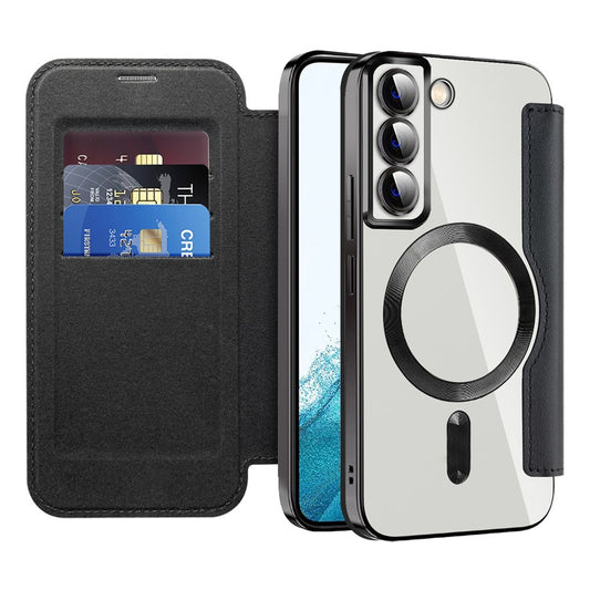 Husa MagSafe pentru Samsung Galaxy S22 5G S901, Techsuit, SmartMag Book, Neagra