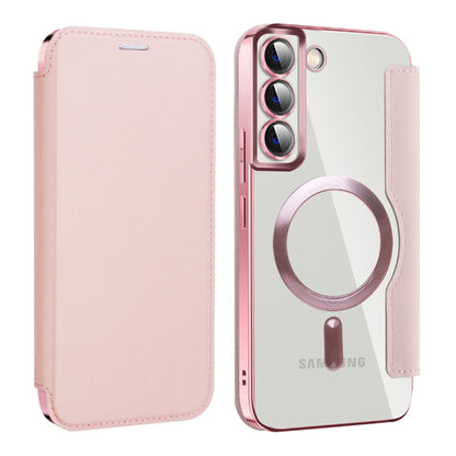 Husa MagSafe pentru Samsung Galaxy S22+ 5G S906, Techsuit, SmartMag Book, Roz