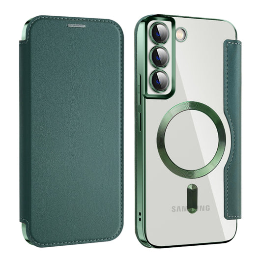 Husa MagSafe pentru Samsung Galaxy S22+ 5G S906, Techsuit, SmartMag Book, Verde