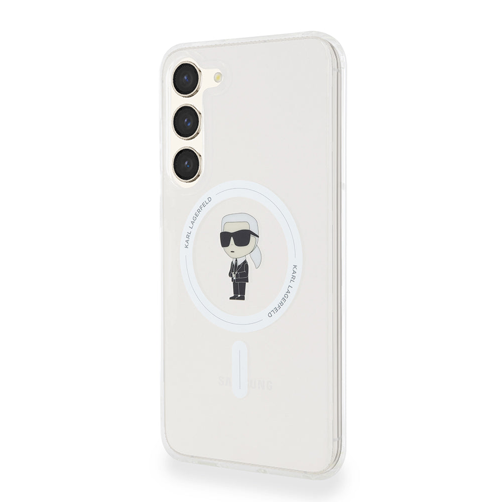 Husa MagSafe pentru Samsung Galaxy S23+ S916, Karl Lagerfeld, IML Ikonik Karl, Transparenta