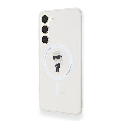 Husa MagSafe pentru Samsung Galaxy S23+ S916, Karl Lagerfeld, IML Ikonik Karl, Transparenta