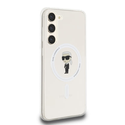 Husa MagSafe pentru Samsung Galaxy S23+ S916, Karl Lagerfeld, IML Ikonik Karl, Transparenta