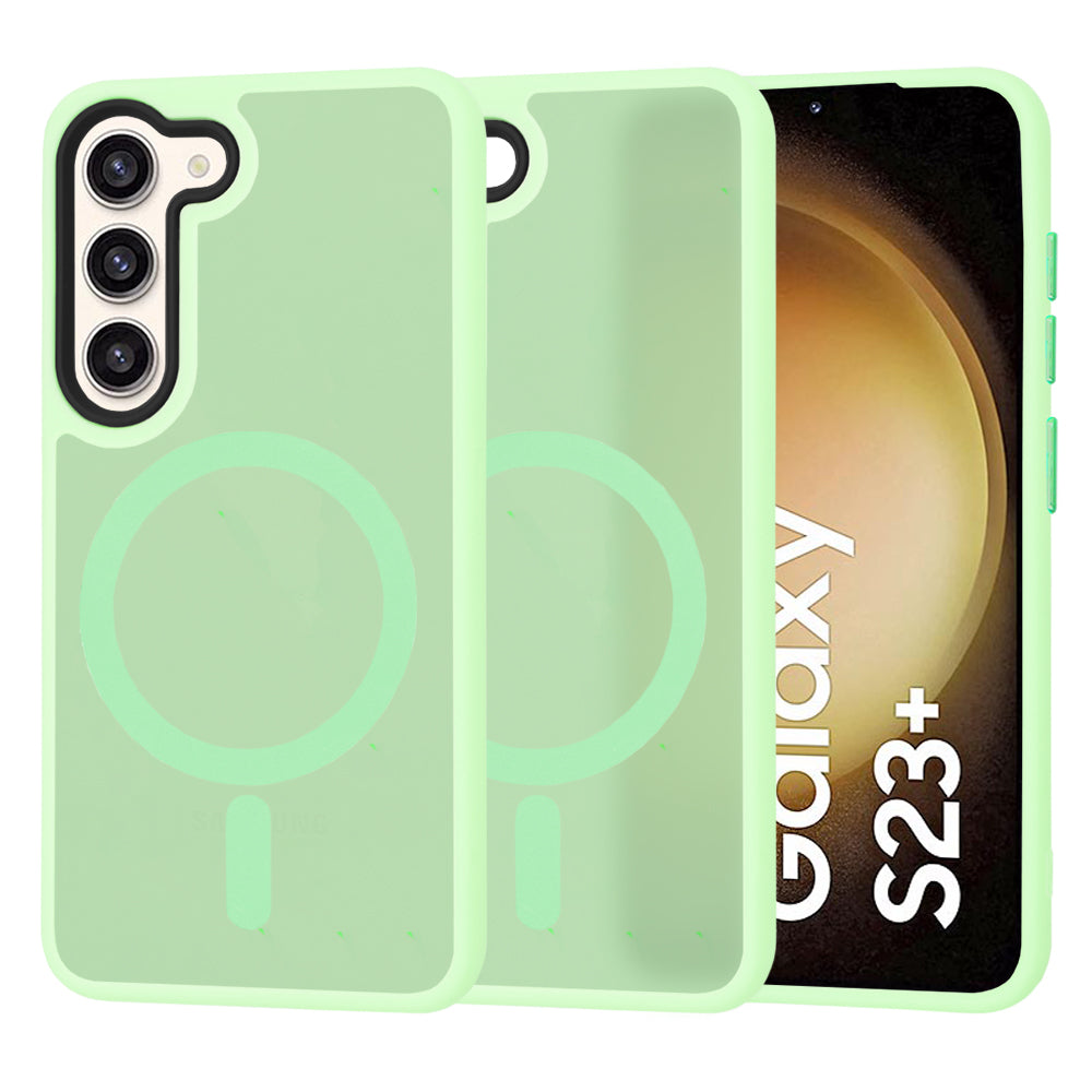 Husa MagSafe pentru Samsung Galaxy S23+ S916, Techsuit, HaloFrost, Verde Deschis