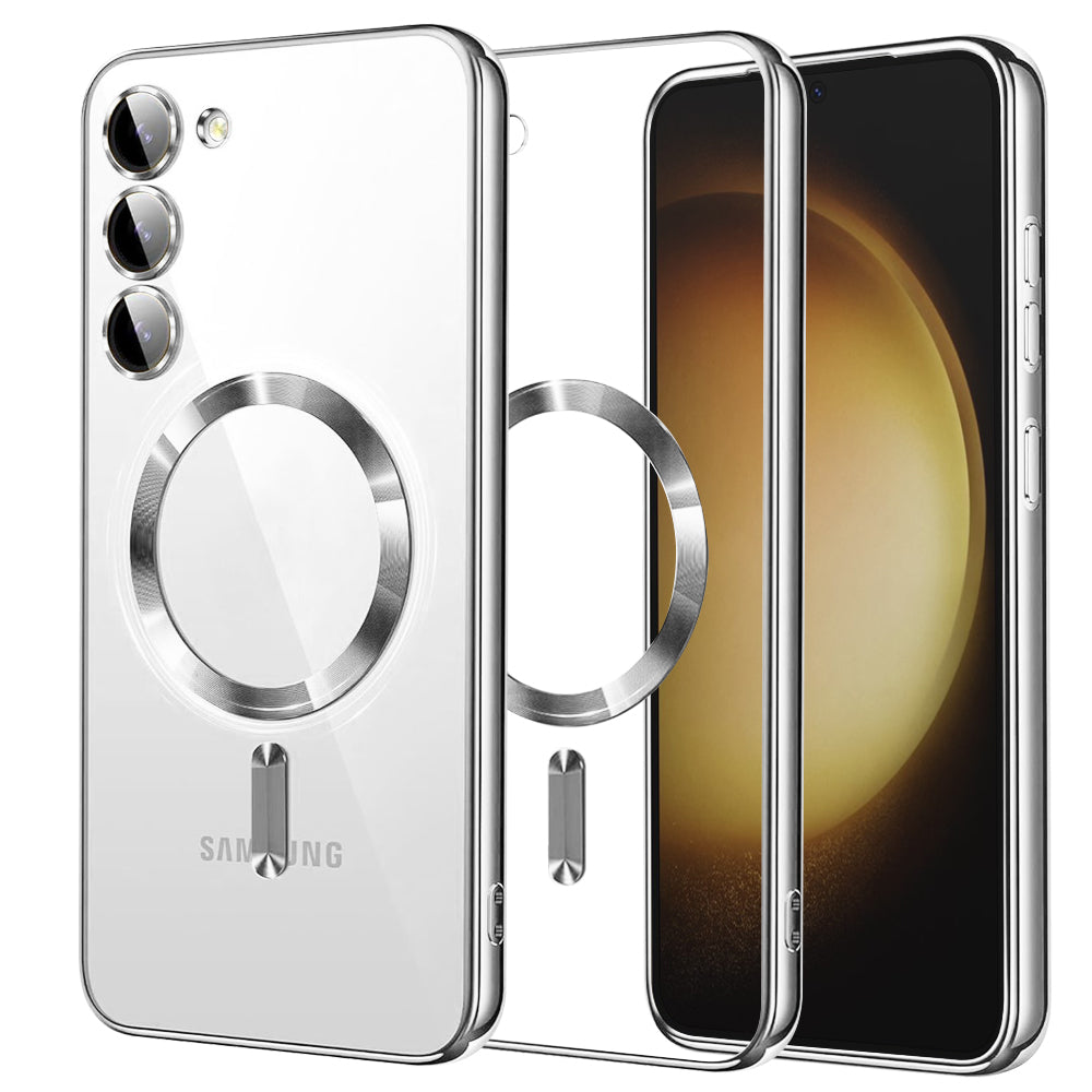 Husa MagSafe pentru Samsung Galaxy S23+ S916, Techsuit, Luxury Crystal, Argintie