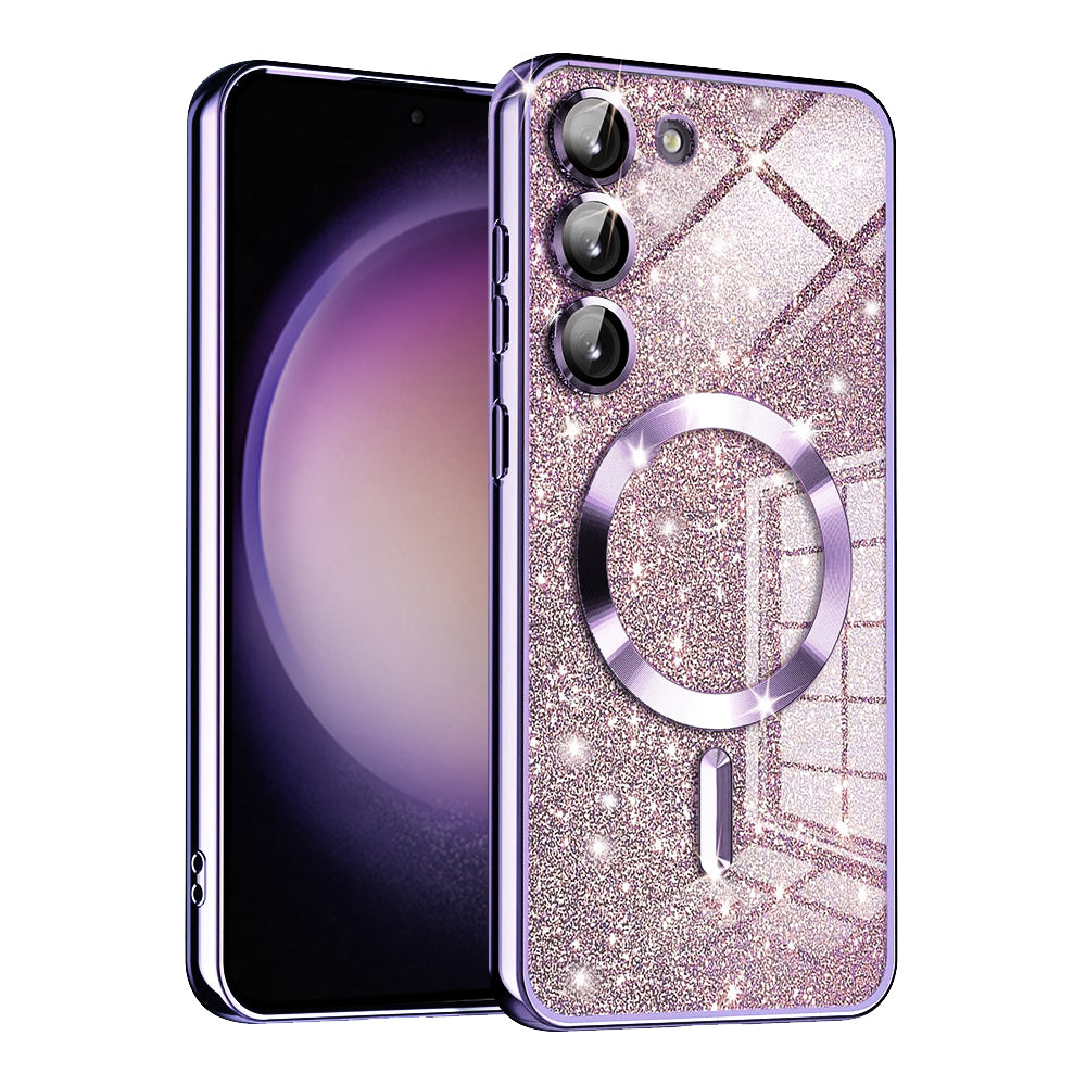 Husa MagSafe pentru Samsung Galaxy S23+ S916, Techsuit, Luxury Glitter, Mov Deschis