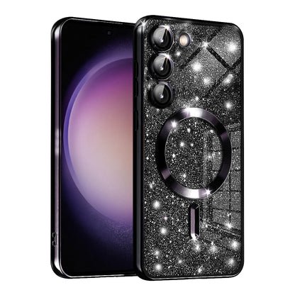 Husa MagSafe pentru Samsung Galaxy S23+ S916, Techsuit, Luxury Glitter, Neagra