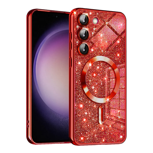 Husa MagSafe pentru Samsung Galaxy S23+ S916, Techsuit, Luxury Glitter, Rosie