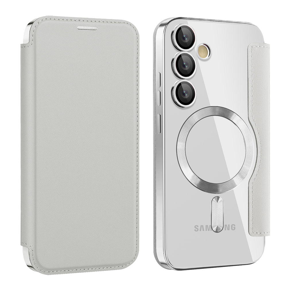 Husa MagSafe pentru Samsung Galaxy S23+ S916, Techsuit, SmartMag Book, Gri