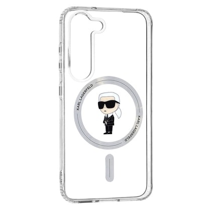 Husa MagSafe pentru Samsung Galaxy S23 S911, Karl Lagerfeld, IML Ikonik Karl, Transparenta