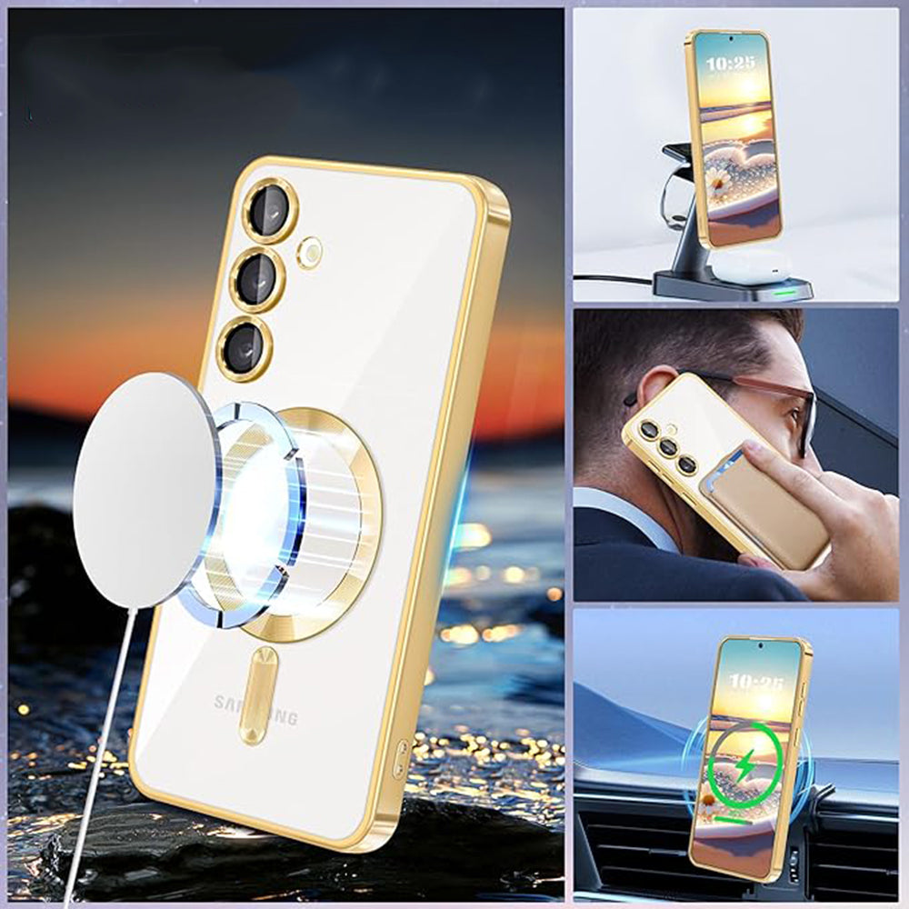 Husa MagSafe pentru Samsung Galaxy S23 S911, Techsuit, Luxury Crystal, Albastra Inchis