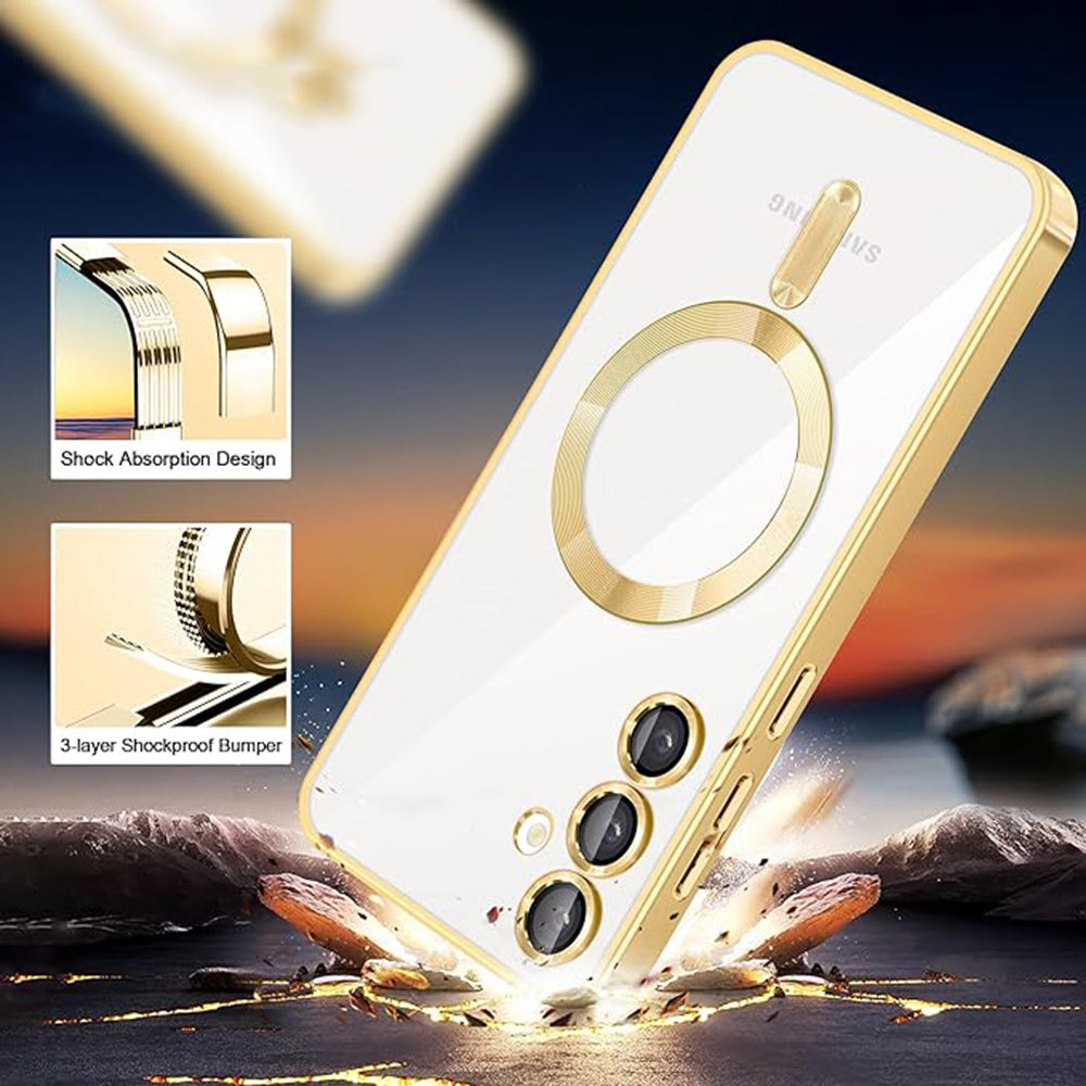 Husa MagSafe pentru Samsung Galaxy S23 S911, Techsuit, Luxury Crystal, Rosie