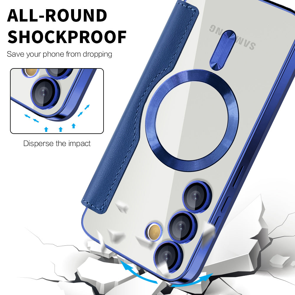 Husa MagSafe pentru Samsung Galaxy S23 S911, Techsuit, SmartMag Book, Albastra