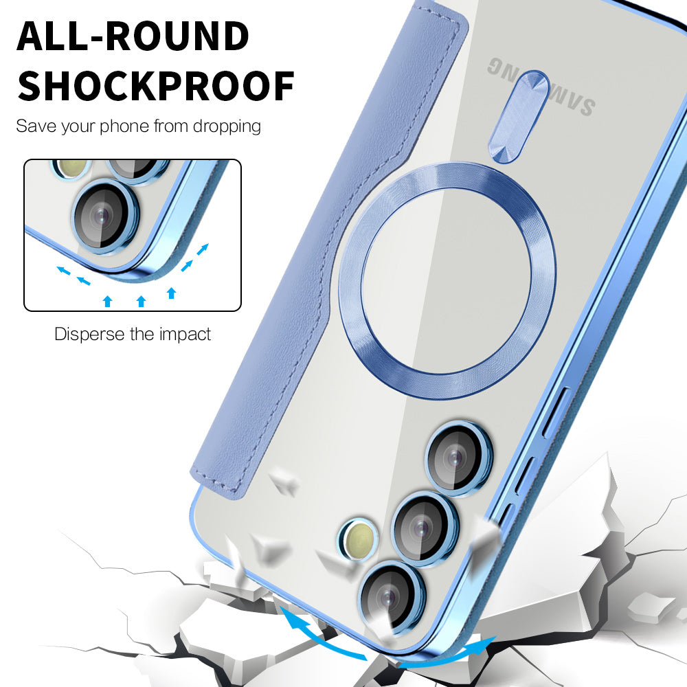 Husa MagSafe pentru Samsung Galaxy S23 S911, Techsuit, SmartMag Book, Bleu