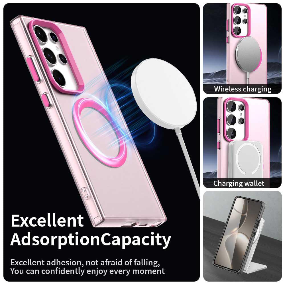 Husa MagSafe pentru Samsung Galaxy S23 Ultra S918, Techsuit, CandyCase, Roz