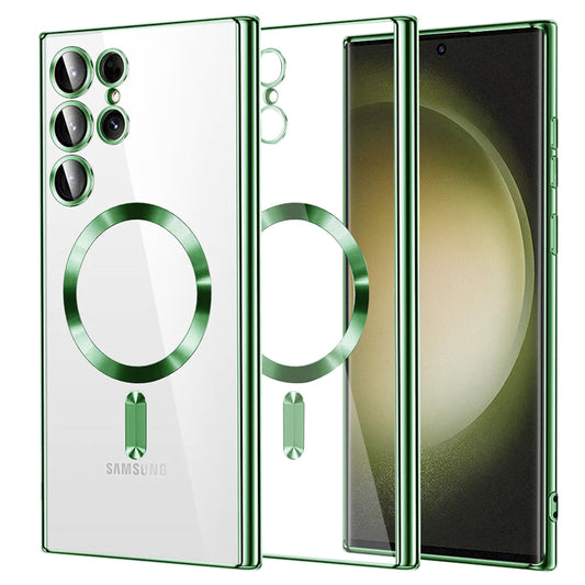 Husa MagSafe pentru Samsung Galaxy S23 Ultra S918, Techsuit, Luxury Crystal, Verde Deschis