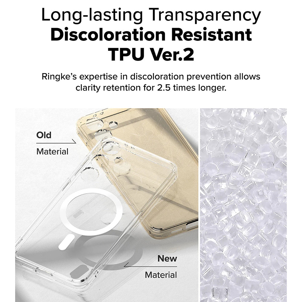 Husa MagSafe pentru Samsung Galaxy S24 FE S721, Ringke, Fusion, Transparenta